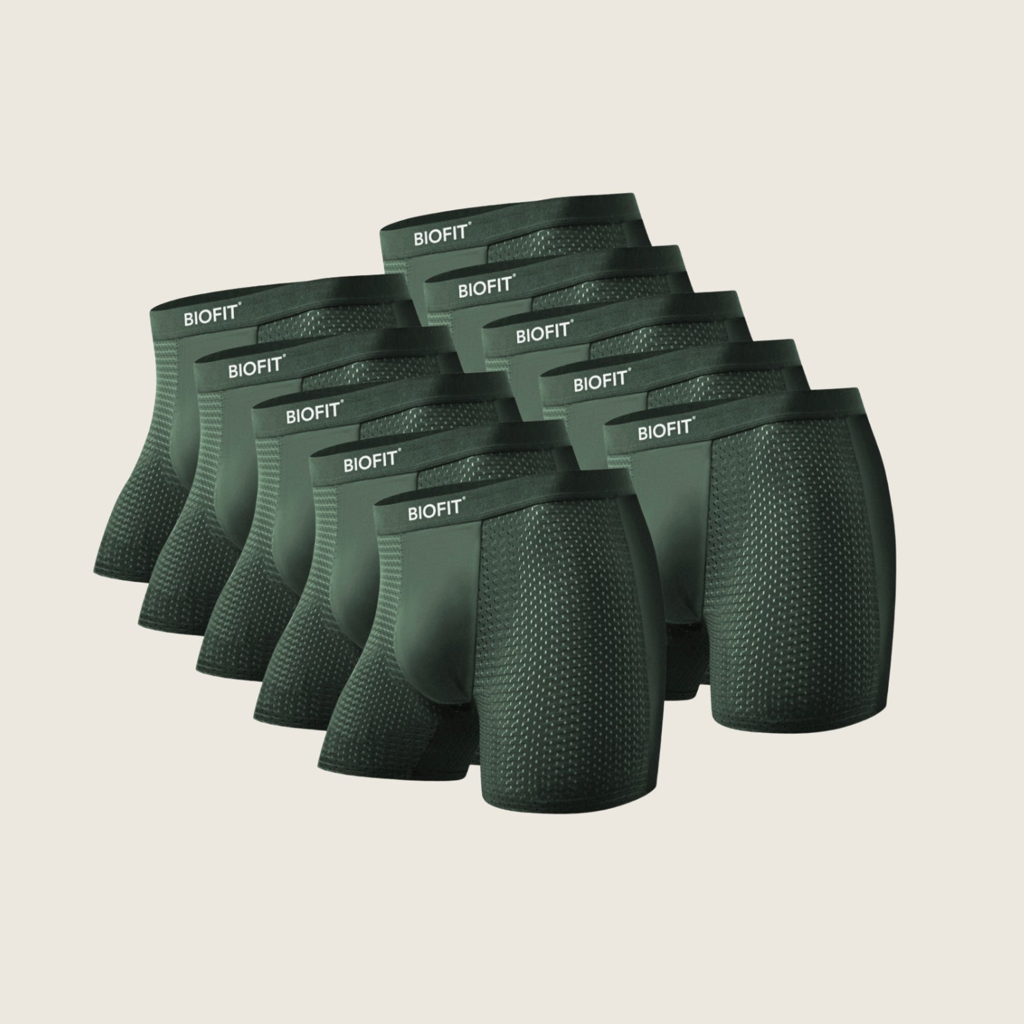 BIOFIT Essentials Boxers 5-Pack Green | + 5 FREE