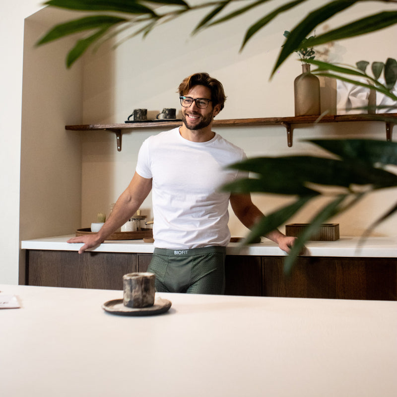 Man in kitchen wearing Biofit