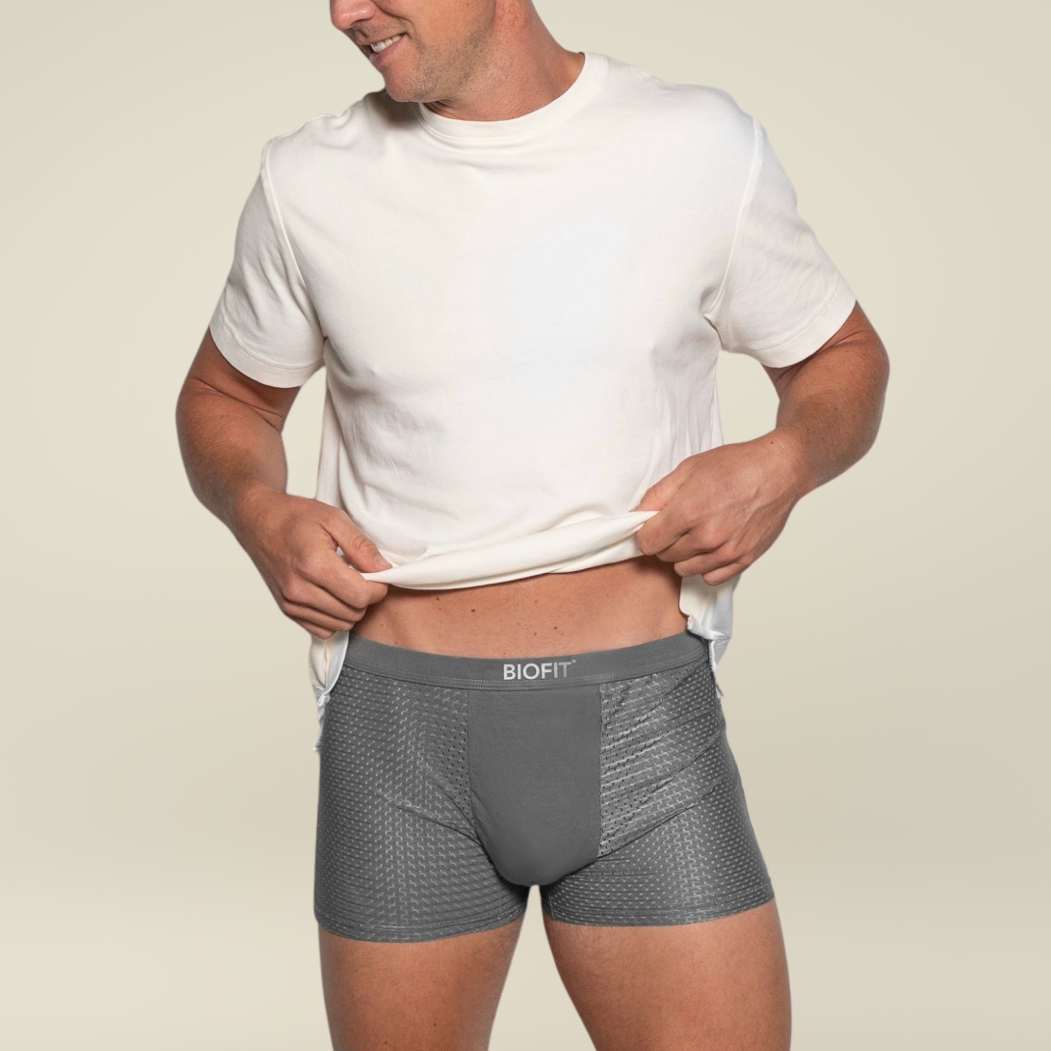BIOFIT® Essentials Boxer Trunks 5-Pack Grey | + 5 FREE