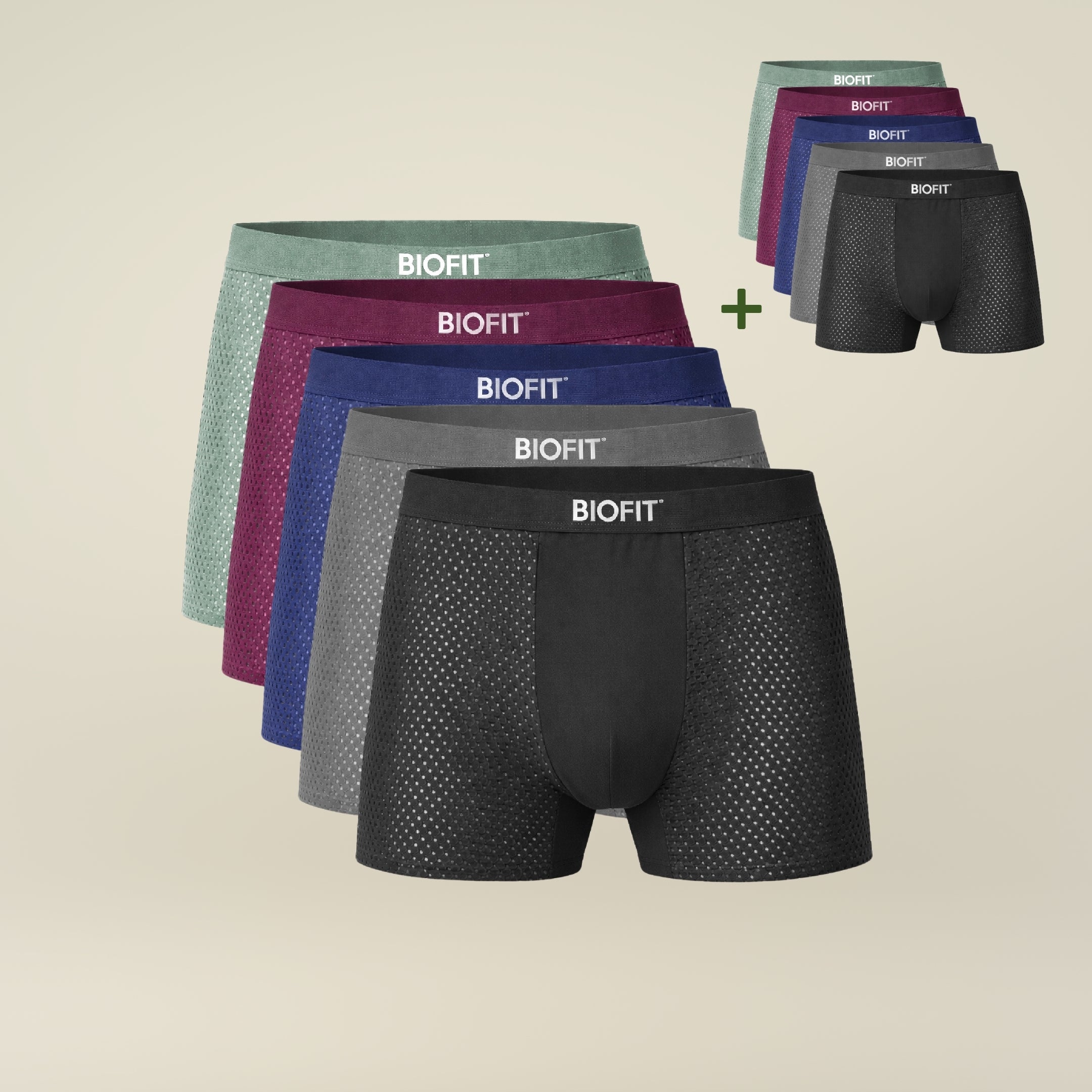 BIOFIT® Essentials Boxer Trunks 5-Pack Multicolor | + 5 FREE